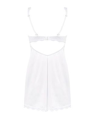 Пеньюар Obsessive Amor Blanco underwire chemise & thong white S/M
