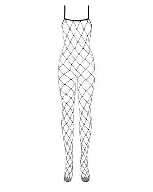 Бодістокінг з великою сіткою і відкритими грудьми Obsessive Bodystocking N102 S/M/L, чорний