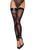 (SALE) Панчохи Noir Handmade F243 Tulle stockings with patterned flock embroidery - M