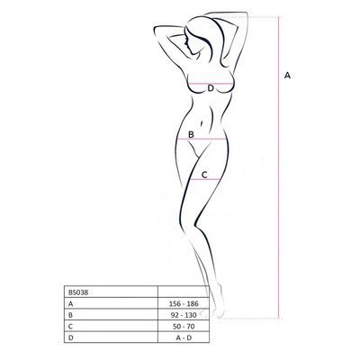 Бодистокинг Passion BS038 red, комбинезон, имитация чулок и пояса S/M/L