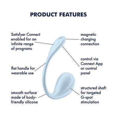 Віброяйце Satisfyer Smooth Petal Connect App Light Blue SX0667 фото