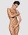 Бодістокінг з великою сіткою і відкритими грудьми Obsessive Bodystocking N102 S/M/L, чорний