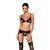Комплект з екошкіри Passion MILEY SET S/M, black, трусики, бюстгальтер, пояс для панчіх