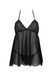 Пеньюар Passion KERRIA CHEMISE black, L/XL, кружевной верх, трусики в комплекте