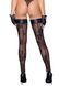 (SALE) Панчохи Noir Handmade F243 Tulle stockings with patterned flock embroidery - M