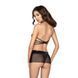 Прозорий пеньюар з відкритою спиною Passion MARESOL CHEMISE XXL/XXXL, black, трусики