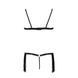 Комплект білизни Passion Exclusive KASSANDRA SET OpenBra L/XL black, ліф з бахроми, трусики-спідниця
