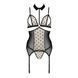 Корсет с открытой грудью Passion DOMINICA CORSET L/XL beige, пажи для чулок, стринги