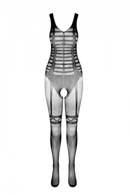 Сетчатый черный бодистокинг-боди с симметричным рисунком Casmir CA005 One size