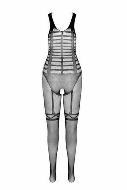Сетчатый черный бодистокинг-боди с симметричным рисунком Casmir CA005 One size