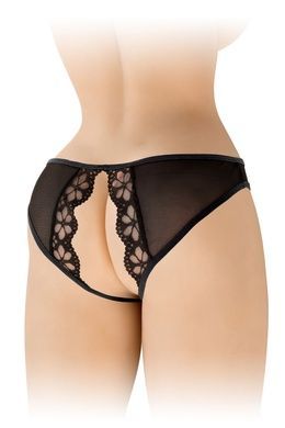 Еротичні жіночі трусики з відкритим передом і попою Fashion Secret Ambre One Size чорні