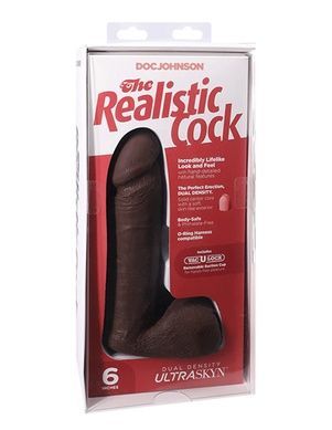 Фаллоимитатор Doc Johnson The Realistic Cock 6 inch Black - ULTRASKYN диаметр 4,3 см SO2790 фото