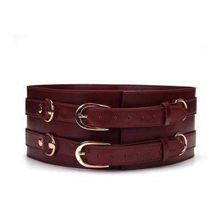 Шкіряний пояс для бондажу Liebe Seele Wine Red L SO9462 фото
