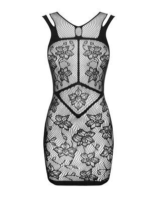 Еротична сітчаста мінісукня з мереживом Obsessive S/M/L чорна