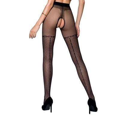 Колготки с открытым доступом, имитация чулок Passion TIOPEN 014 3/4 (20 den), black