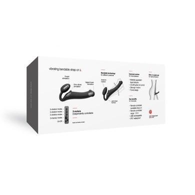 Безременной страпон с вибрацией Strap-On-Me Black L SO3829 фото