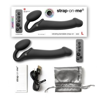 Безременной страпон с вибрацией Strap-On-Me Black L SO3829 фото