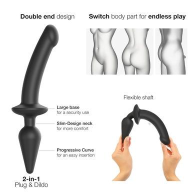 Анальная пробка с дилдо Strap-On-Me SWITCH PLUG-IN DILDO Black S SO6826 фото