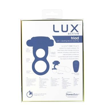 Эрекционное кольцо с вибрацией Lux Active-Triad Vibrating Dual Cock Ring SO5575 фото