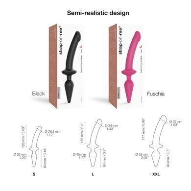 Анальная пробка с дилдо Strap-On-Me SWITCH PLUG-IN DILDO Black S SO6826 фото