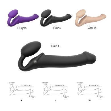 Безременной страпон с вибрацией Strap-On-Me Black L SO3829 фото