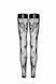 Чулки Noir Handmade F243 Tulle stockings with patterned flock embroidery - L