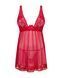 Прозорий пеньюар бебі-дол Obsessive Lacelove babydoll & thong XL/2XL Red, мереживо, стрінги
