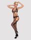 Сітчастий бодістокінг з імітацією топа, пояса та панчохи Obsessive Bodystocking N108 S/M/L, чорний