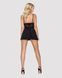 Сатиновый пеньюар с кружевом Obsessive 810-BAB-1 babydoll & thong S/M, черный, пеньюар, танга