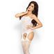 Бодистокинг Passion BS008 white, комбинезон, имитация чулок и пояса S/M/L