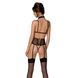 Корсет з відкритими грудьми Passion DOMINICA CORSET S/M beige, пажі для панчіх, стрінги