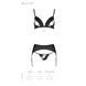 Комплект з екошкіри Passion MILEY SET XXL/XXXL, black, трусики, бюстгальтер, пояс для панчіх