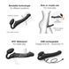 Безременной страпон с вибрацией Strap-On-Me Black L SO3829 фото 3