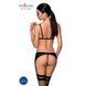 Комплект з екошкіри Passion MILEY SET XXL/XXXL, black, трусики, бюстгальтер, пояс для панчіх